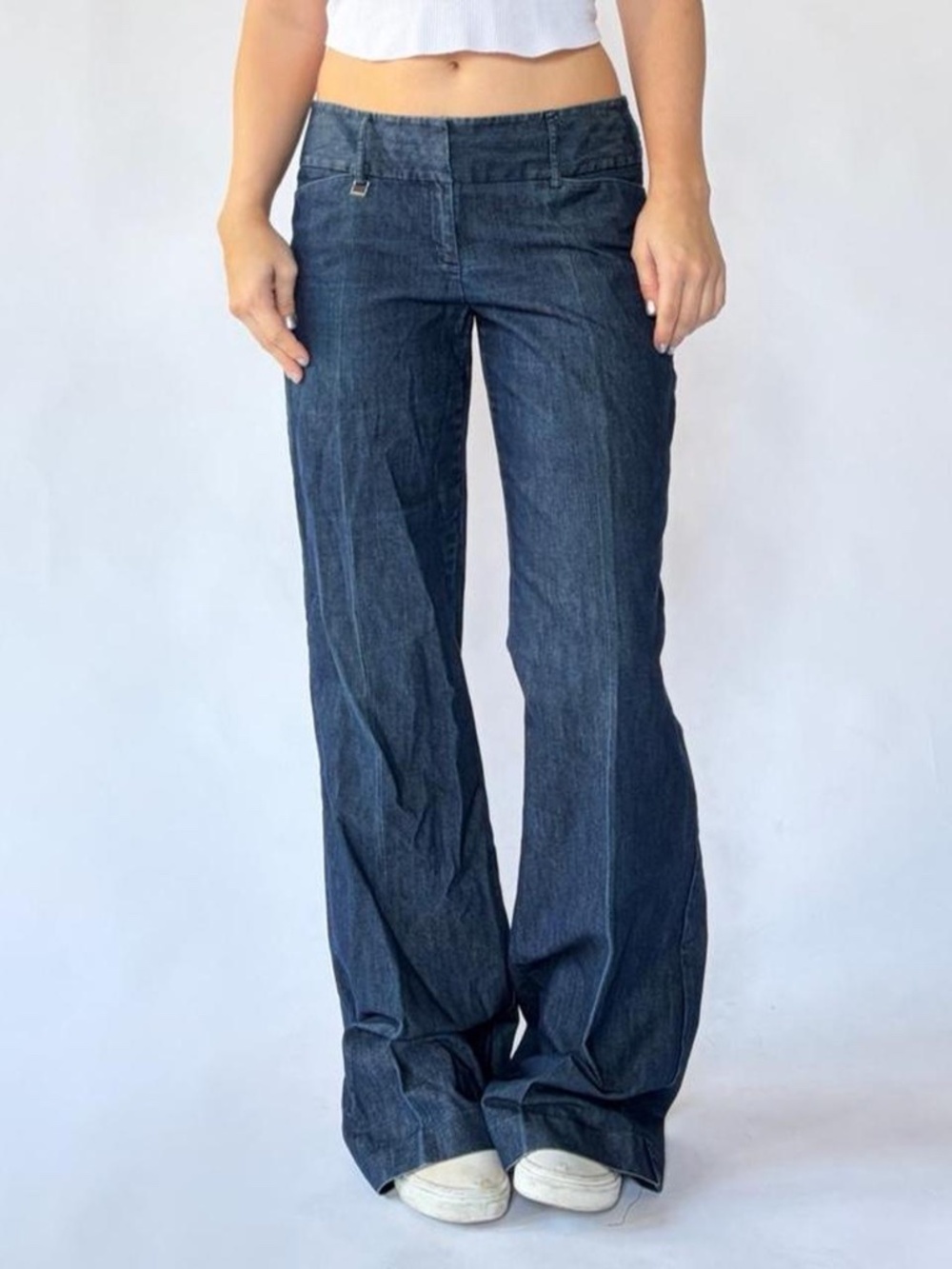 Low Rise Flare Denim Trousers 10 Long Editor